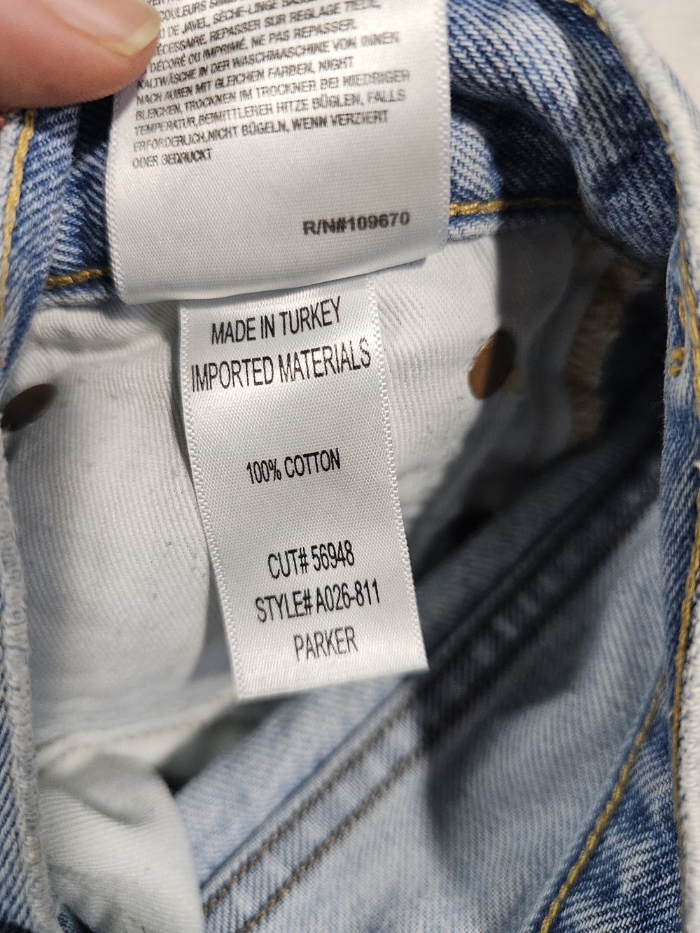 Agolde Light Blue Distressed High-Rise Denim Shorts. - Picture 5 of 9